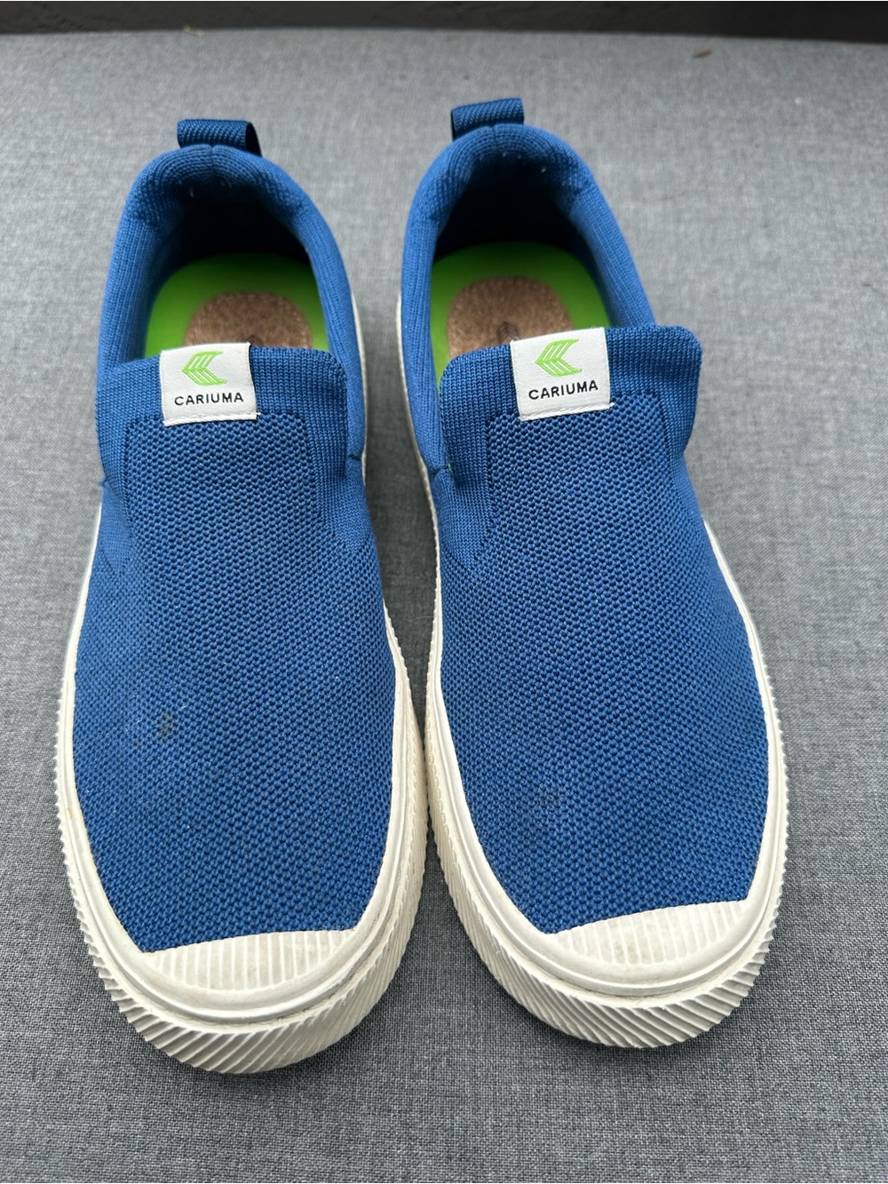 Cariuma Women 10 Slip-On Sneakers in Navy Blue
